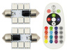 39mm | Kit RGB C5W | Duas lâmpadas LED RGB C5W | Controle remoto colorido