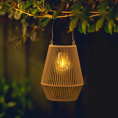 JX21-Bambu | Lâmpada solar sem fio | Lâmpada de jardim com suporte