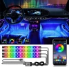 RGB LED car interior lighting via USB | Bluetooth connection with the application on the phone | 4x LED strip 12 diodes 5050 22cm | IR remote | music modes