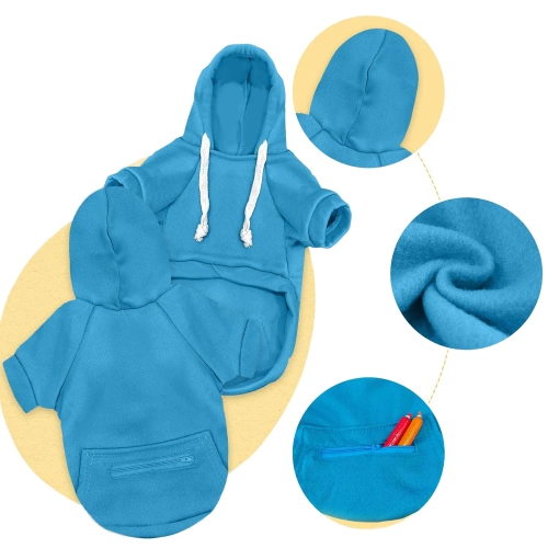 Mikina s kapucňou pre psa a mačku | veľkosť M | modrá | PET-015M-BL