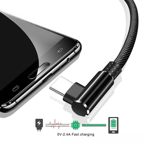 AM30 | Type-C 2M | Angled USB cable to charge your phone | Quick Charge 3.0 2.4A