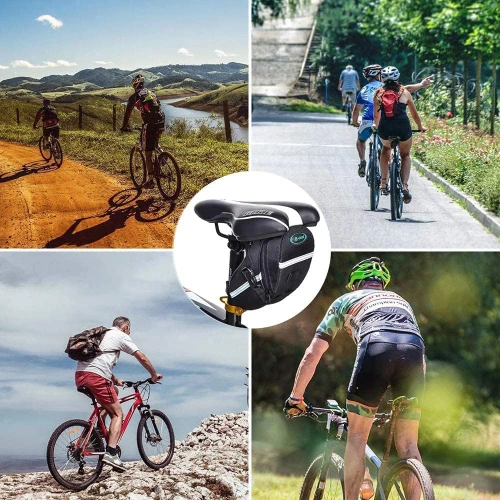 Bolsa de bicicleta impermeable fabricada con material duradero 600D | Alforja ligera y aerodinámica con reflectores | 600DCWBW-208