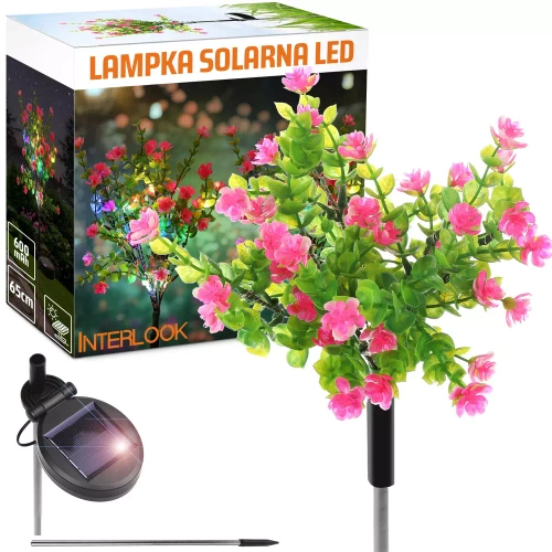 FLD-31-RUŽOVÁ | LED solární zahradní lampa | 65 cm, 600 mAh