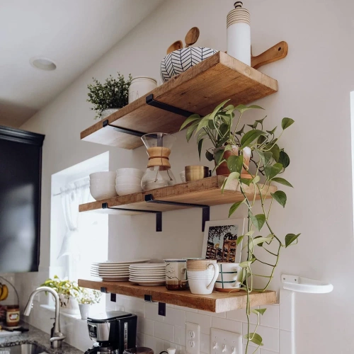 JZ-J230-BLACK | 4 shelf supports | Angle bracket for shelf | Shelf holder