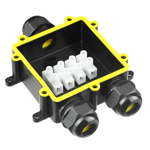 Waterdichte kabeldoos IP68 3-polig | Elektrische kabelaansluiting 450 V 24 A voor kabels 3–14 mm | M686-Y