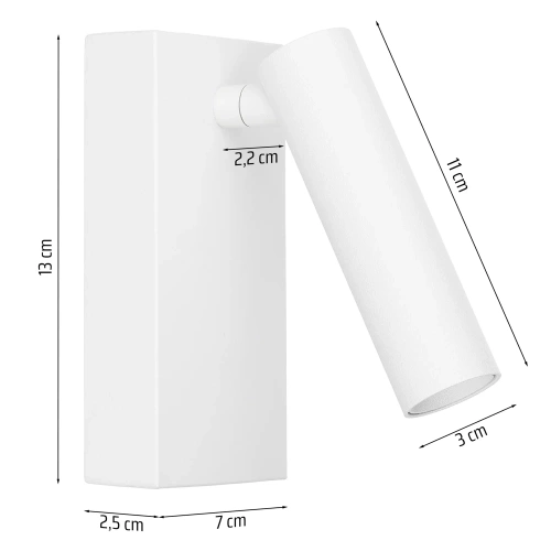 WLV-176-3W-W| Lampada da parete | Lampada da parete con riflettore mobile | Lampada moderna in alluminio