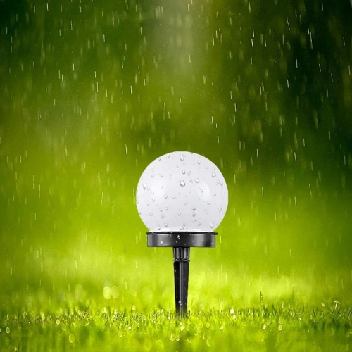 YNG-105-WC | Lâmpada solar de jardim bola branca | conduzido, terrestre | 10cm