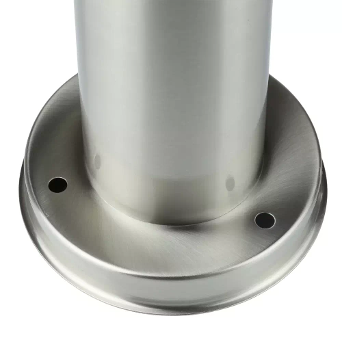 LLR-90CM | Stående havelampe, rund stolpe til E27 pære | Strømforsyning 230V, rustfrit stål | Inox, 90 cm