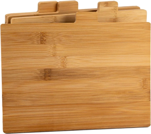 NFS-4en1 | Tabla de cortar de madera y bambú | Soporte de tablero | Un juego de tablas para servir.