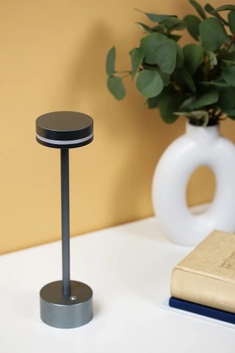 ATL08-GREY | LED asztali lámpa | Modern éjszakai lámpa beépített akkumulátorral