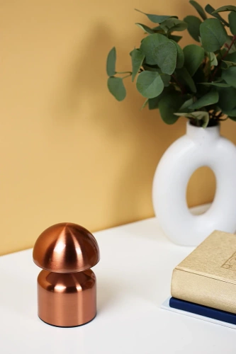 HJA41-KOBBER | Champignon LED bordlampe | Trådløs lampe til hotel, restaurant | Natberøringslampe