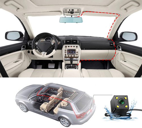 PZ-E9 | Videorecorder, autocamera | 3 camera's - voor, achter, interieur | FullHD 1296p | 4" scherm