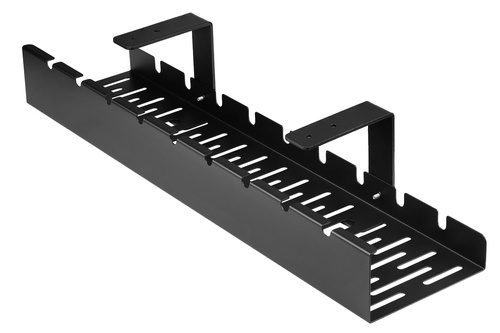 CWT-O1 | Organizér na kabely pod desku stolu 50 cm | Koš, vodítko, rukojeť | Černá