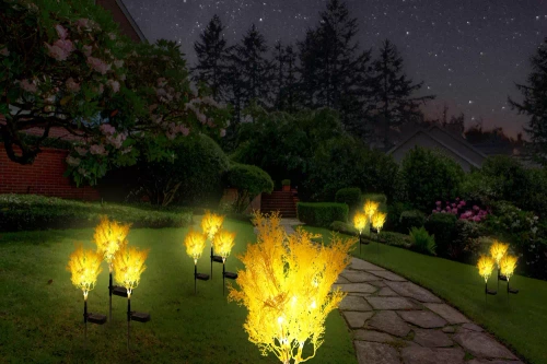 FLD-43-ŽLUTÁ | LED solární zahradní lampa | 65 cm, 600 mAh