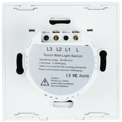 SW86-1 | Single touch switch | toughened glass | white