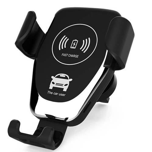 Q006-Sort | Gravity bilholder | Fast Charge 10W induktiv oplader 