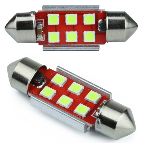 Autó LED izzó C5W 6 SMD 3535 CAN BUS zöld