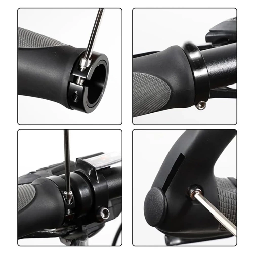 Manoplas ergonômicas para bicicleta | Punhos de borracha TPR antiderrapantes | BHD-233-BK