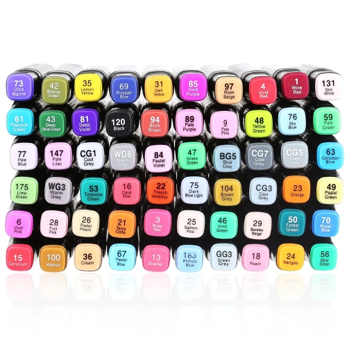 SMP-60PCS | Marqueurs de couleur | Marqueurs double face | Un ensemble de marqueurs dans un sac