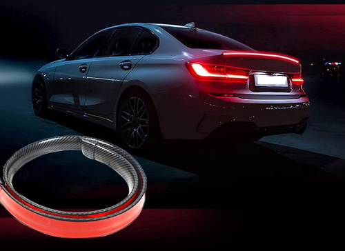 Tredje bremselys under spoileren, bag på bilen | LED | længde 120 cm | kulstofimitation, selvklæbende tape