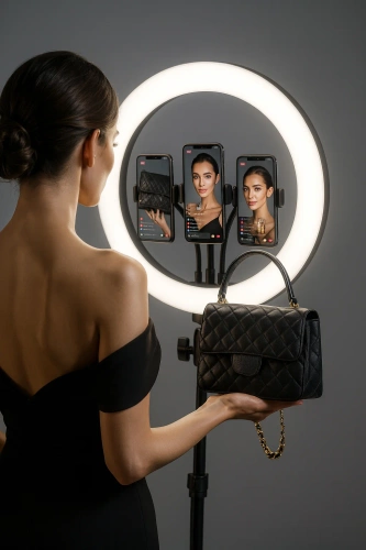 Kit de anel de luz 45 cm com tripé 210 cm | iluminação profissional para streaming ou maquiagem