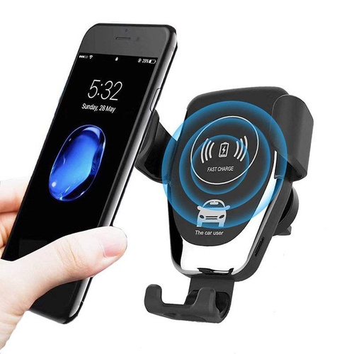 Q006-Black | Gravity car mount | Fast Charge 10W induction charger