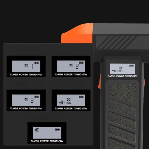 Elektrická turbo ofukovačka | 130.000 ot./min | akumulátor 5.000 mAh | FAN-P30-B+O