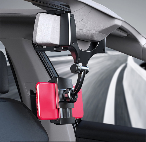 PSI-R001 | Autotelefoon-/navigatiehouder gemonteerd op de achteruitkijkspiegel
