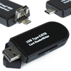 CR-023 | SD, microSD atminties kortelių skaitytuvas | USB, mikro USB, USB tipas C | USB OTG