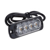 LED-04T-Y | Advarselslampe 4 LED orange | Strobe | Outliner | 18 lystilstande