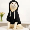 Kutyás-macskás kapucnis pulóver | S méret | fekete | PET-015S-BK