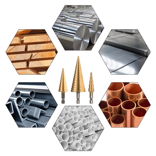 SDS-3PCS-GOUD | Set van 3 conische boren | HSS-stappenboren