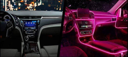 Ambient Light RGB-2M |Fibră optică cu o singură față | Banda led multicolora | El wire