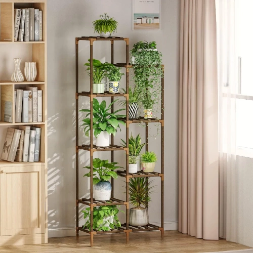 NZ252-BAMBOO | Dřevěný stojan na květiny | Stojan na rostliny | Květinová police