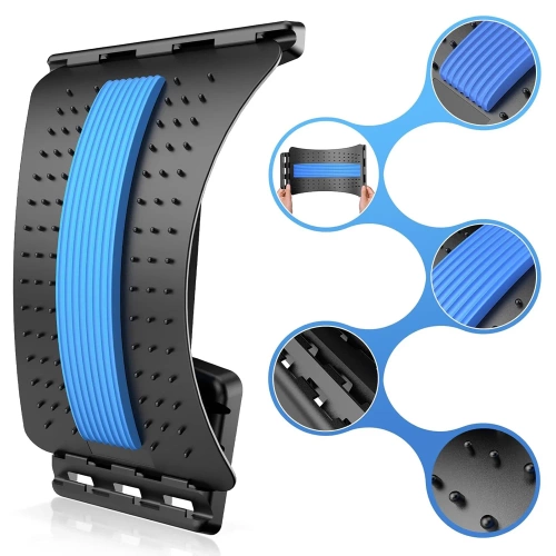 SLD-018-BLUE | Back massager with 4 settings | Compact stretcher with a soft section under the spine