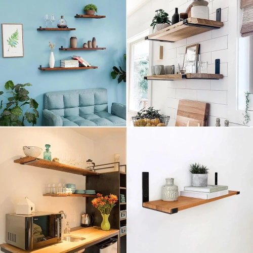 JZ-U286-ЧОРНИЙ | Набір з 4 полиць | Кут полиці 30 см |