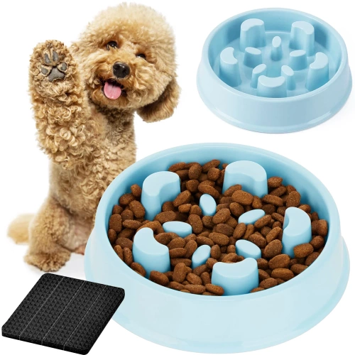 CWP-B18-BLUE | Pet Food Slow Bowl | Bowl with non-slip pads  