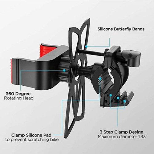 PSI-B06 | Bicycle / motorcycle phone holder with silicone harness