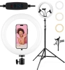 Kit de anel de luz 32 cm com tripé 210 cm | luz profissional para streaming ou maquiagem