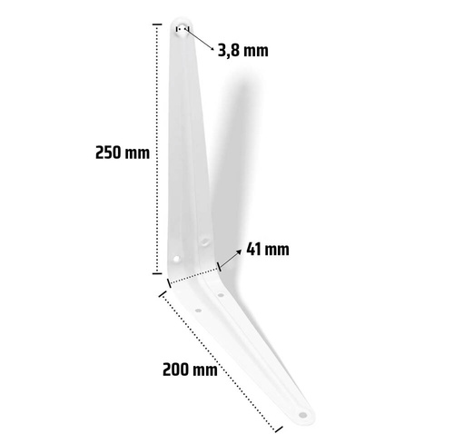 ZJ-2-SILVER | Shelf holder | Steel shelf brackets | Set of white bookends |