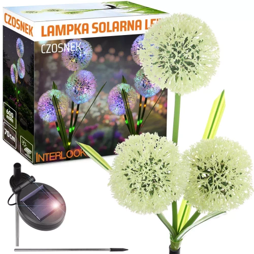 FLD-03-C | Zonnebloem | Tuinlamp op zonne-energie LED Decoratieve knoflook triple | 70cm, 600mAh