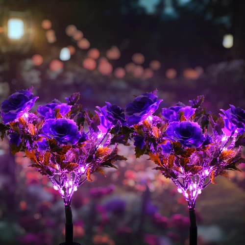 FLD-27-LILLA | Solblomst | LED solar havelampe Begonia | 60 cm, 600 mAh