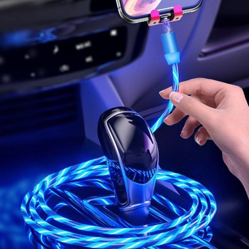 AM67 | 3in1 2M | Gloeiende magnetische kabel voor het opladen van je telefoon met 3 uiteinden