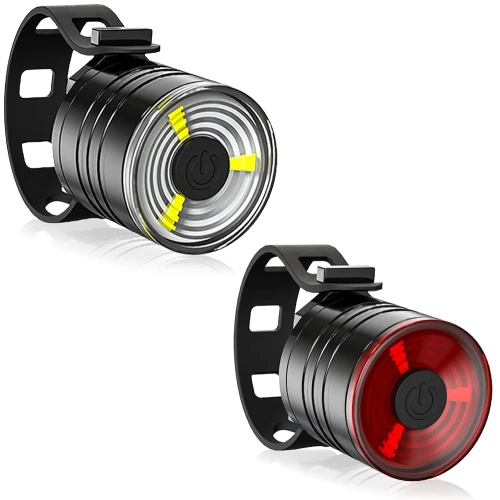 Luci LED compatte per bici anteriori + posteriori | Kit luci LED per bici 3 modalità | Modello BK-L319