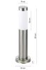LLR-45CM | Stojací zahradní lampa, kulatý sloupek pro žárovku E27 | Napájení 230V, nerez | nerezová ocel, 45 cm