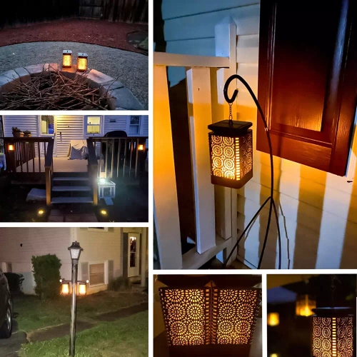 Lámpara solar - antorcha de mesa SMF-12LED | Lámpara solar de jardín Linterna LED Linterna Linterna | 17cm 600mAh efecto llama