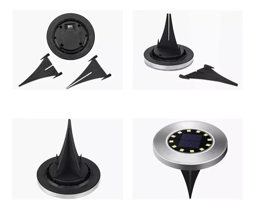 YNG-16LED-WC | Solar indkørselslampe, have, jord, indlejret | 16 lysdioder | Rustfrit stål | ⌀ 11,5 cm