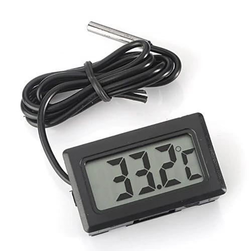 KTM-050-BLACK | Digital thermometer | Mini measuring device with waterproof sensor