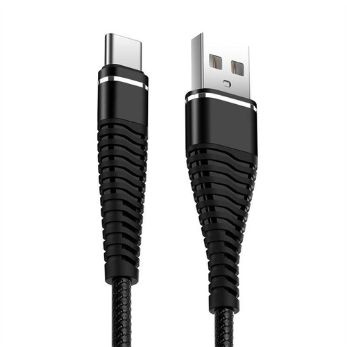 AM32 | Tipo C 1M | Cabo USB espiral para carregar seu telefone | Carga Rápida 3.0 2.4A