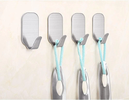 BXV-10PCS-SILVER | Меблевий гачок | Пластикова ручка для ванної | Самоклеючий гачок для ганчірок, рушників, кухонного приладдя